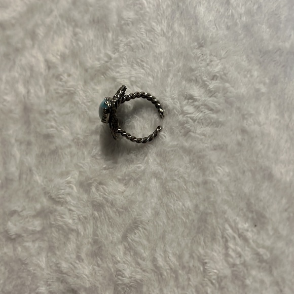 Western Germany Turquoise Colored Filigree Ring - Picture 4 of 9